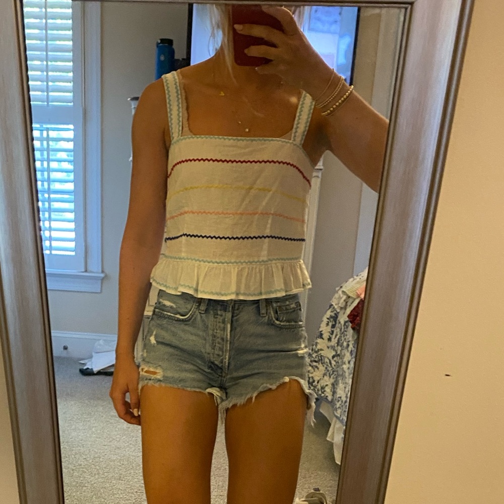 Multi colored striped tank